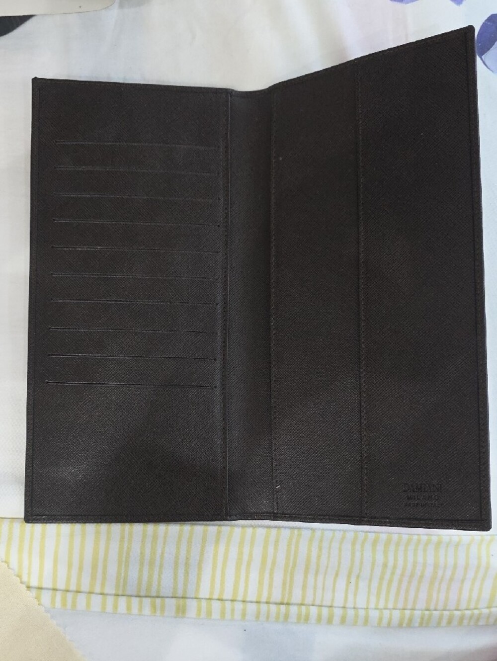 Damiani Black Leather Long Card Holder Wallet Made In Italy New Box